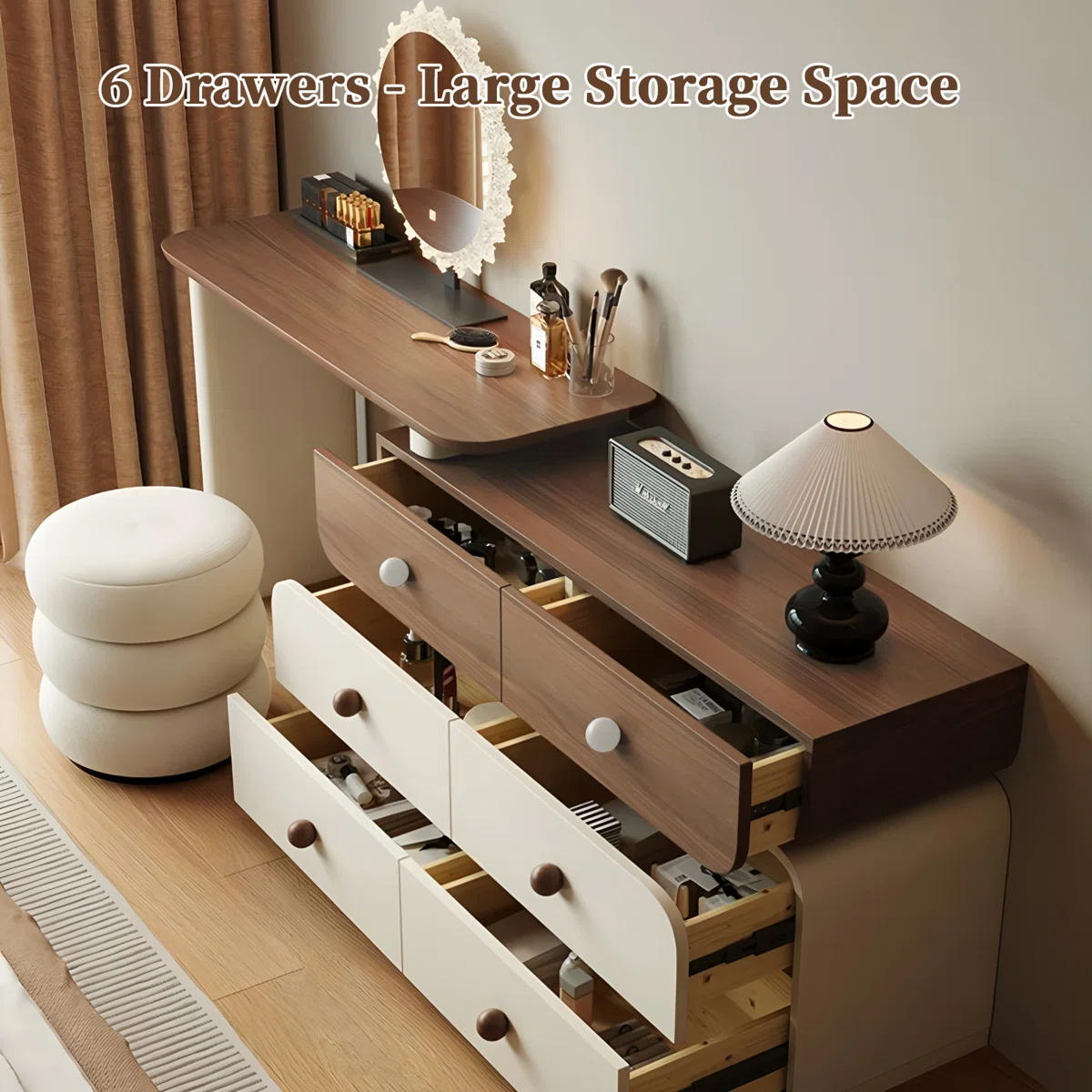 Nira Walnut Glow Dressing Table