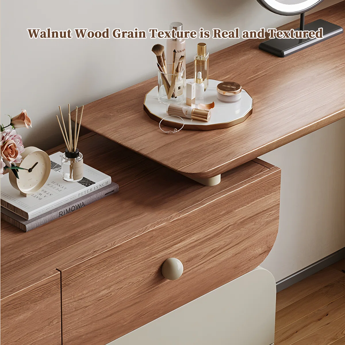 Nira Walnut Glow Dressing Table