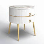 Luxury Round White Nightstand