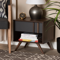 Open Shelf Walnut Nightstand