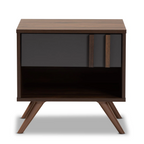 Open Shelf Walnut Nightstand