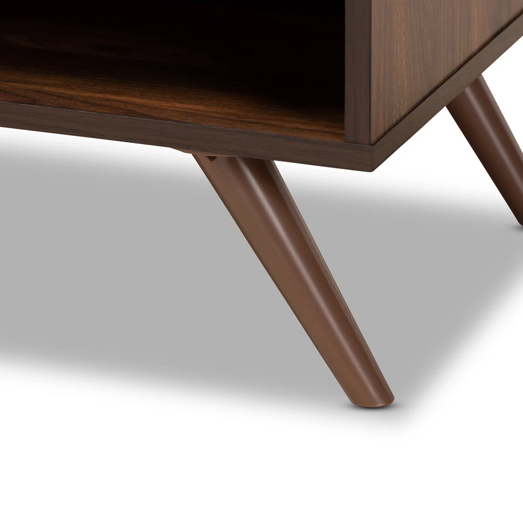 Open Shelf Walnut Nightstand