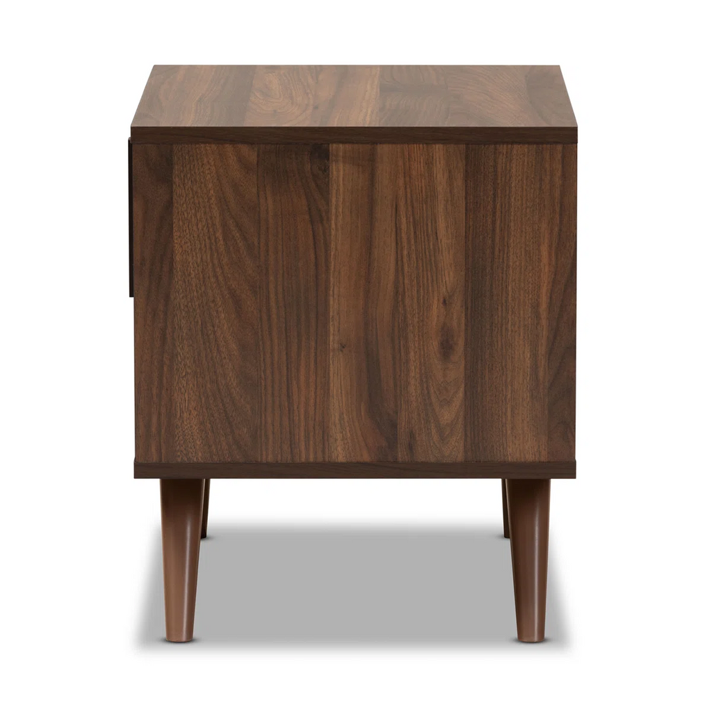 Open Shelf Walnut Nightstand