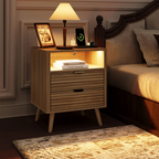 LED Wooden Bedside Table
