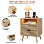 LED Wooden Bedside Table