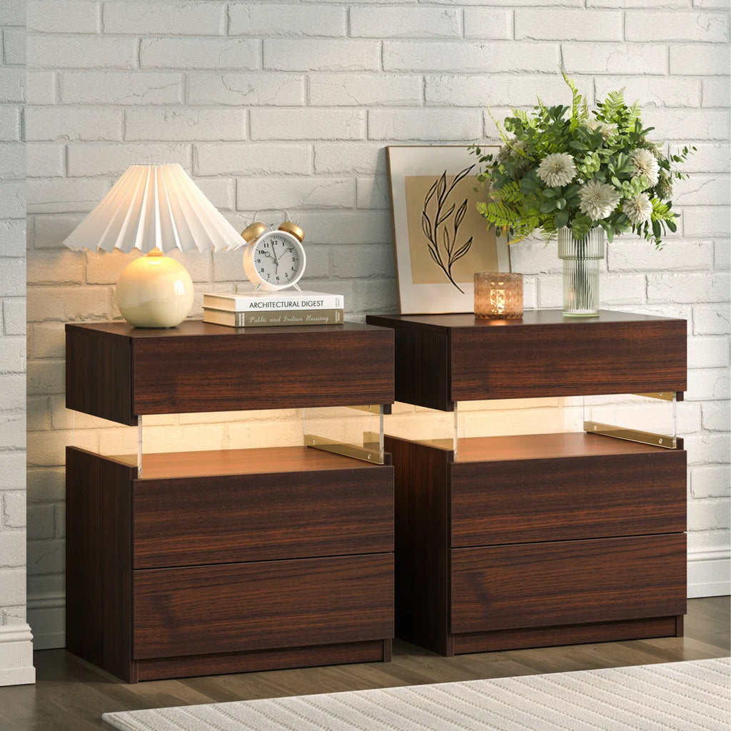 Floating LED Nightstand Set
