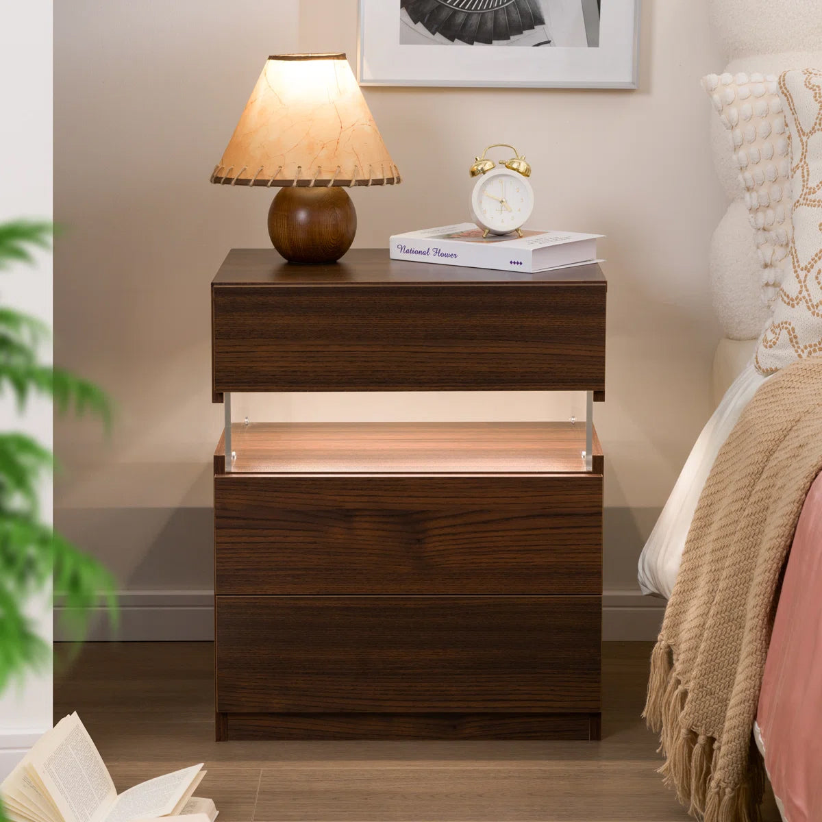 Floating LED Nightstand Set