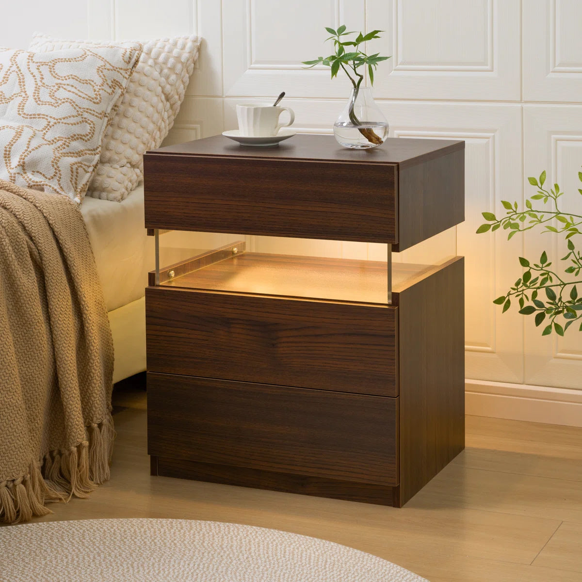 Floating LED Nightstand Set