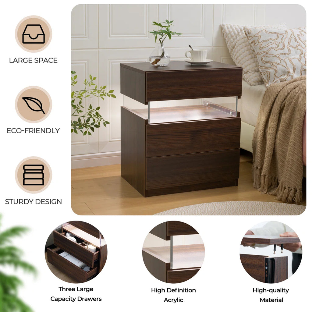 Floating LED Nightstand Set