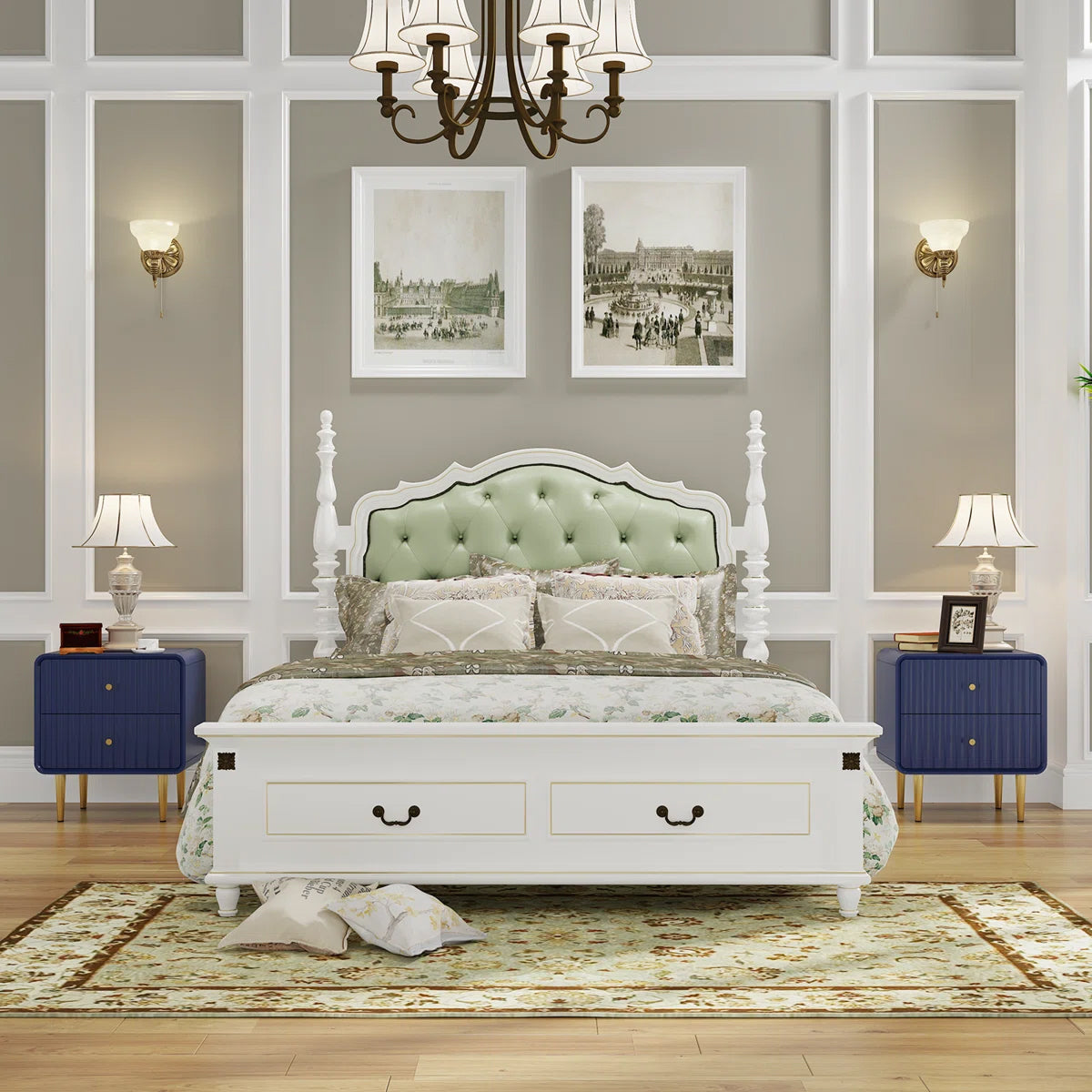 Ivory Gold Luxury Nightstand