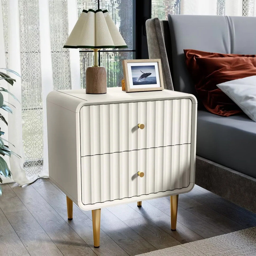 Ivory Gold Luxury Nightstand