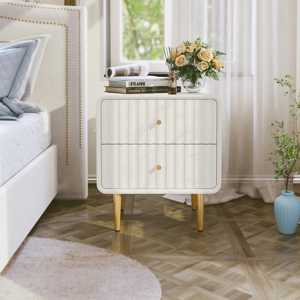 Ivory Gold Luxury Nightstand