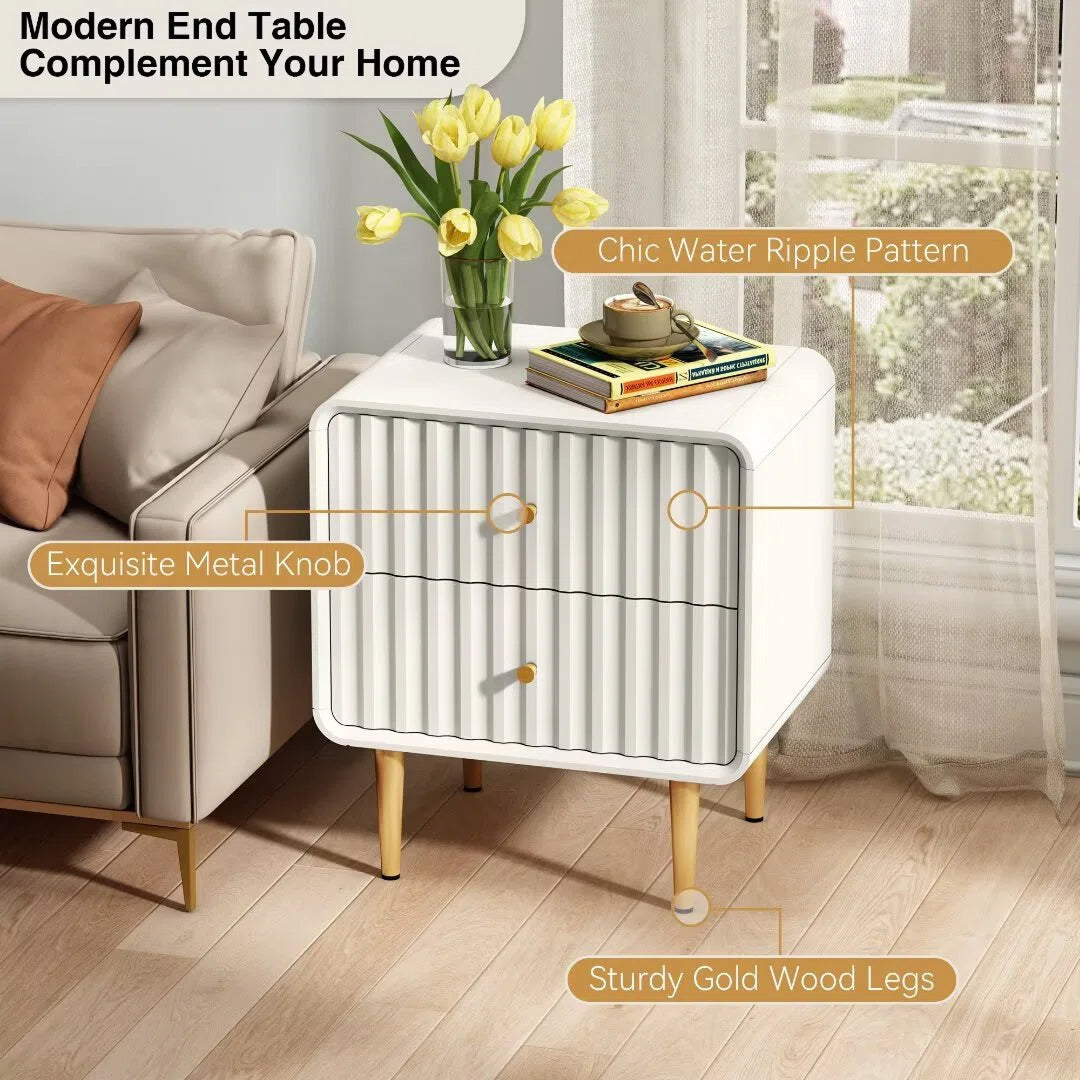 Ivory Gold Luxury Nightstand