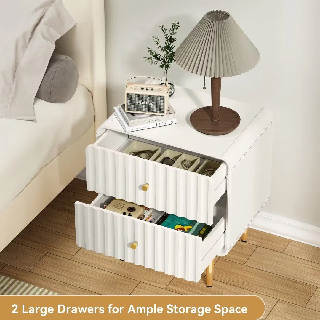 Ivory Gold Luxury Nightstand