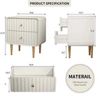 Ivory Gold Luxury Nightstand