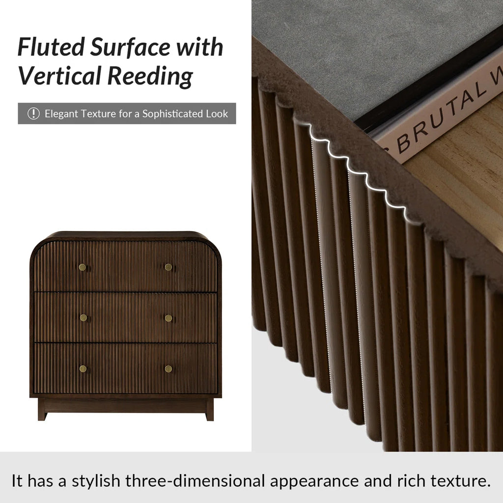 Arched Fluted Chest Nightstand