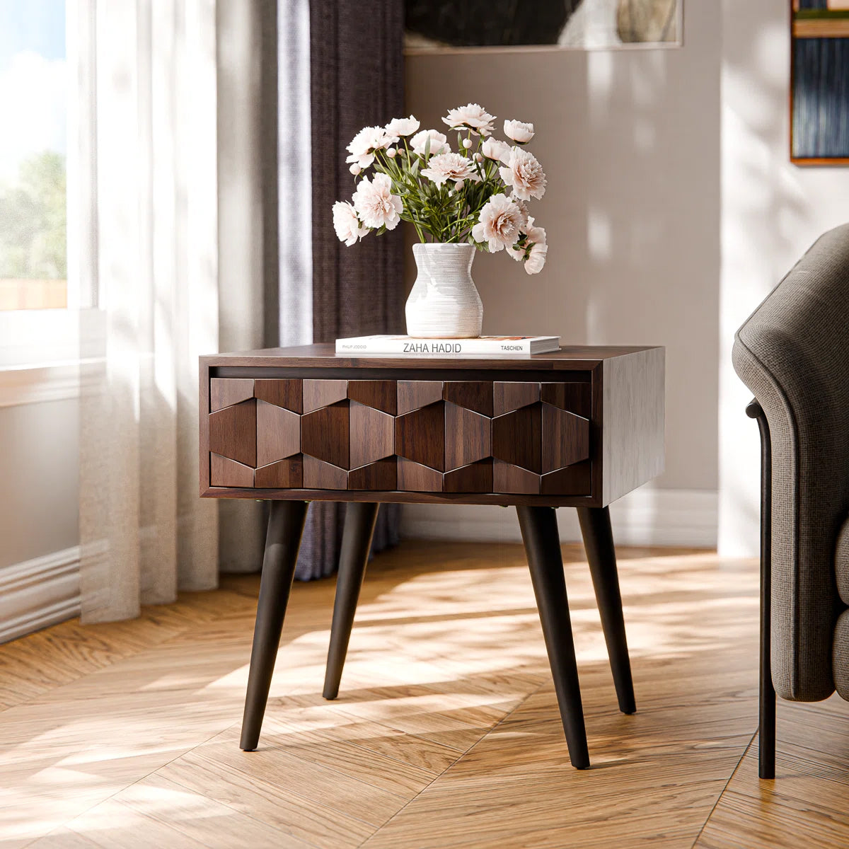 Geometric Cube Nightstand