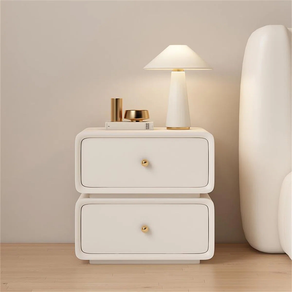 Minimal White Modern Nightstand