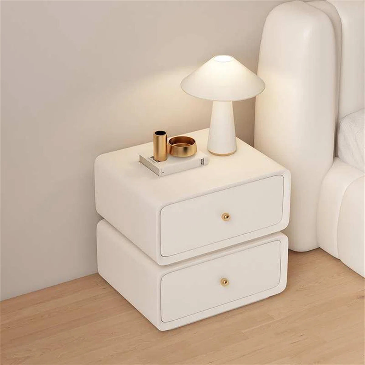 Minimal White Modern Nightstand