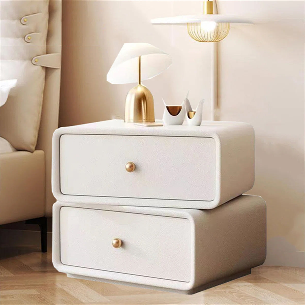 Minimal White Modern Nightstand