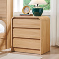 Rounded Oak 3-Drawer Nightstand